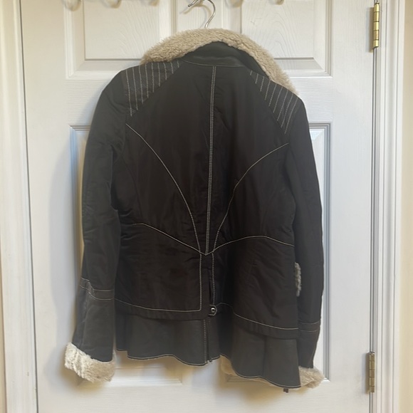 Creenstone size 36 brown with beige fleece bomber jacket - Picture 5 of 7